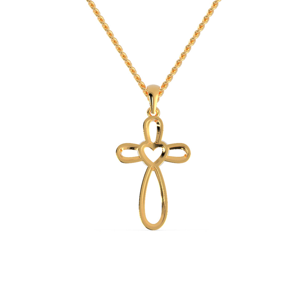 Buy Heart Cross Diamond Necklace For Women